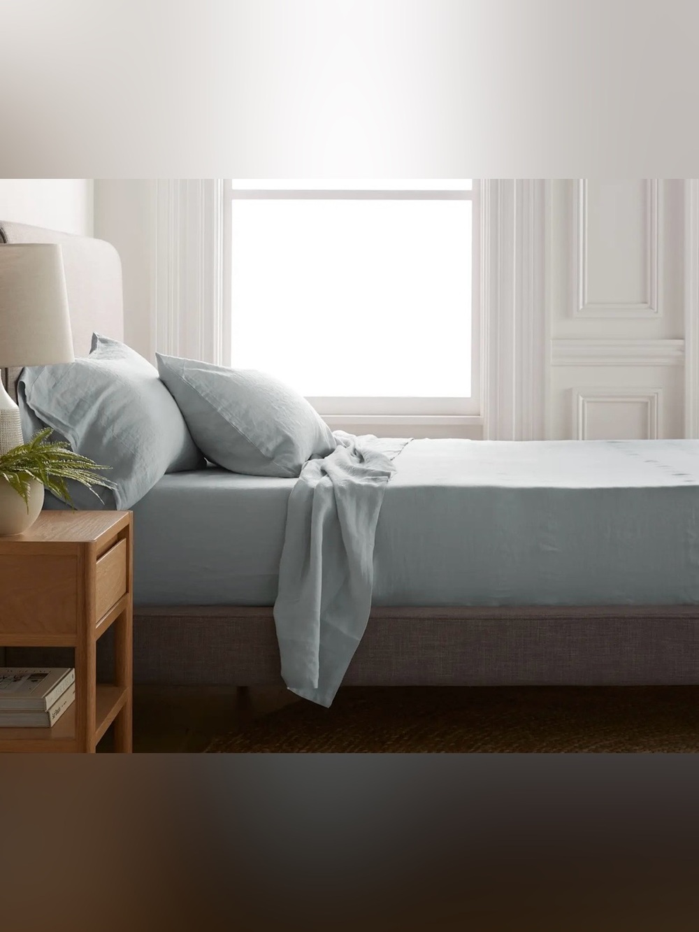 NWT Quince European Linen 4 Pc Sheet Set, King (Mist)